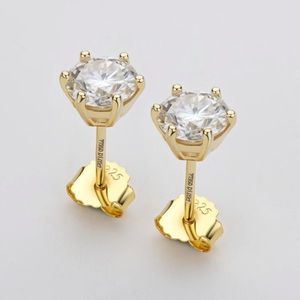 CERTIFIED 6.5 mm MOISSANITE Solid 925 Sterling silver Stud Earrings NEW